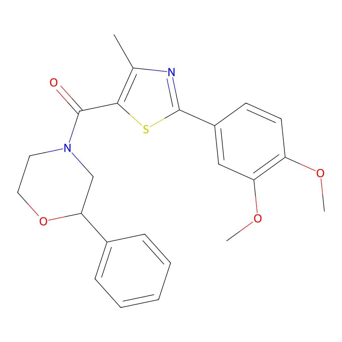[2-(3,4-Dimethoxyphenyl)-4-methyl-1,3-thiazol-5-yl](2-phenylmorpholino)methanone molecular structure, CAS 1010918-30-5