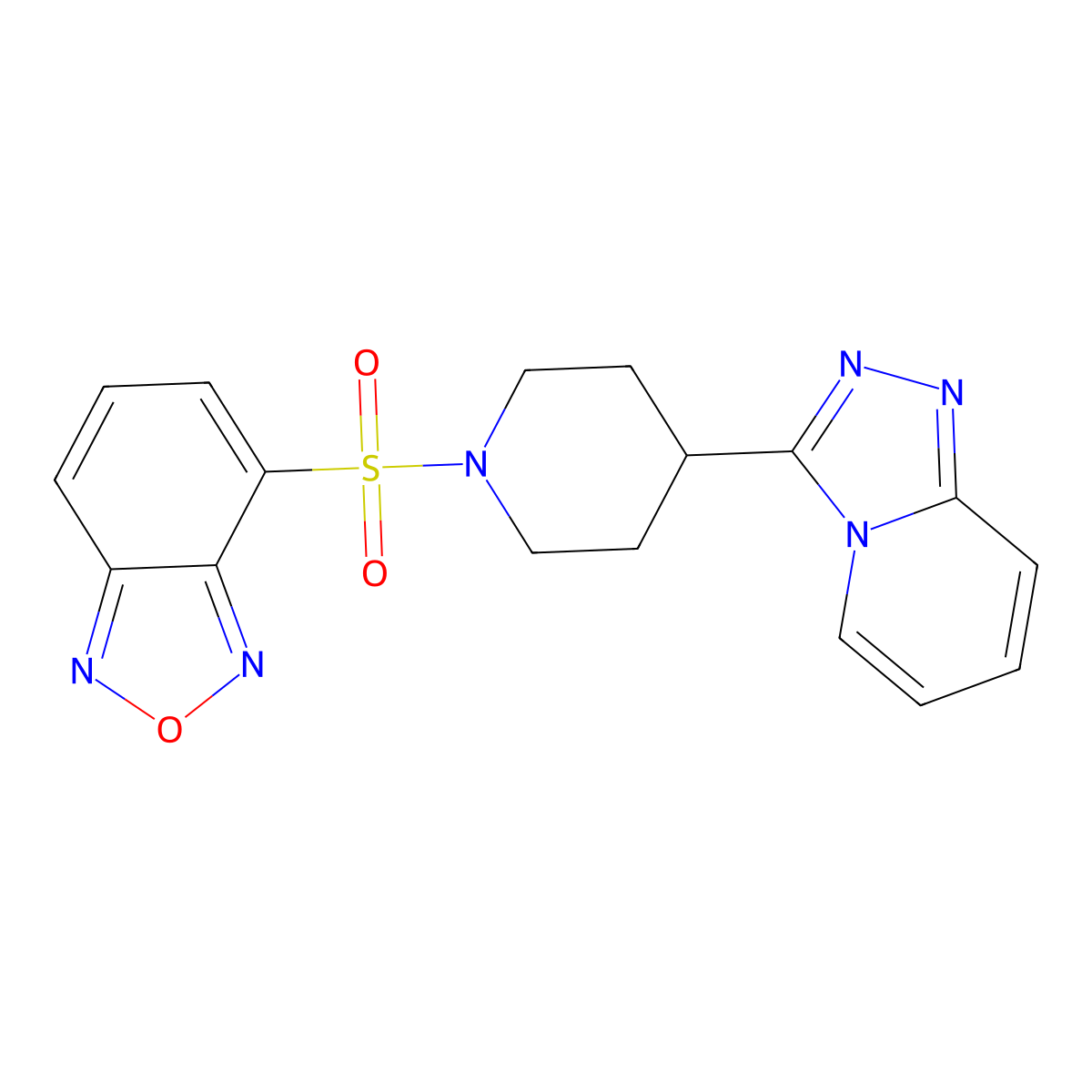 4-{[4-([1,2,4]Triazolo[4,3-a]pyridin-3-yl)piperidin-1-yl]sulfonyl}-2,1,3-benzoxadiazole molecular structure, CAS 1010918-54-3