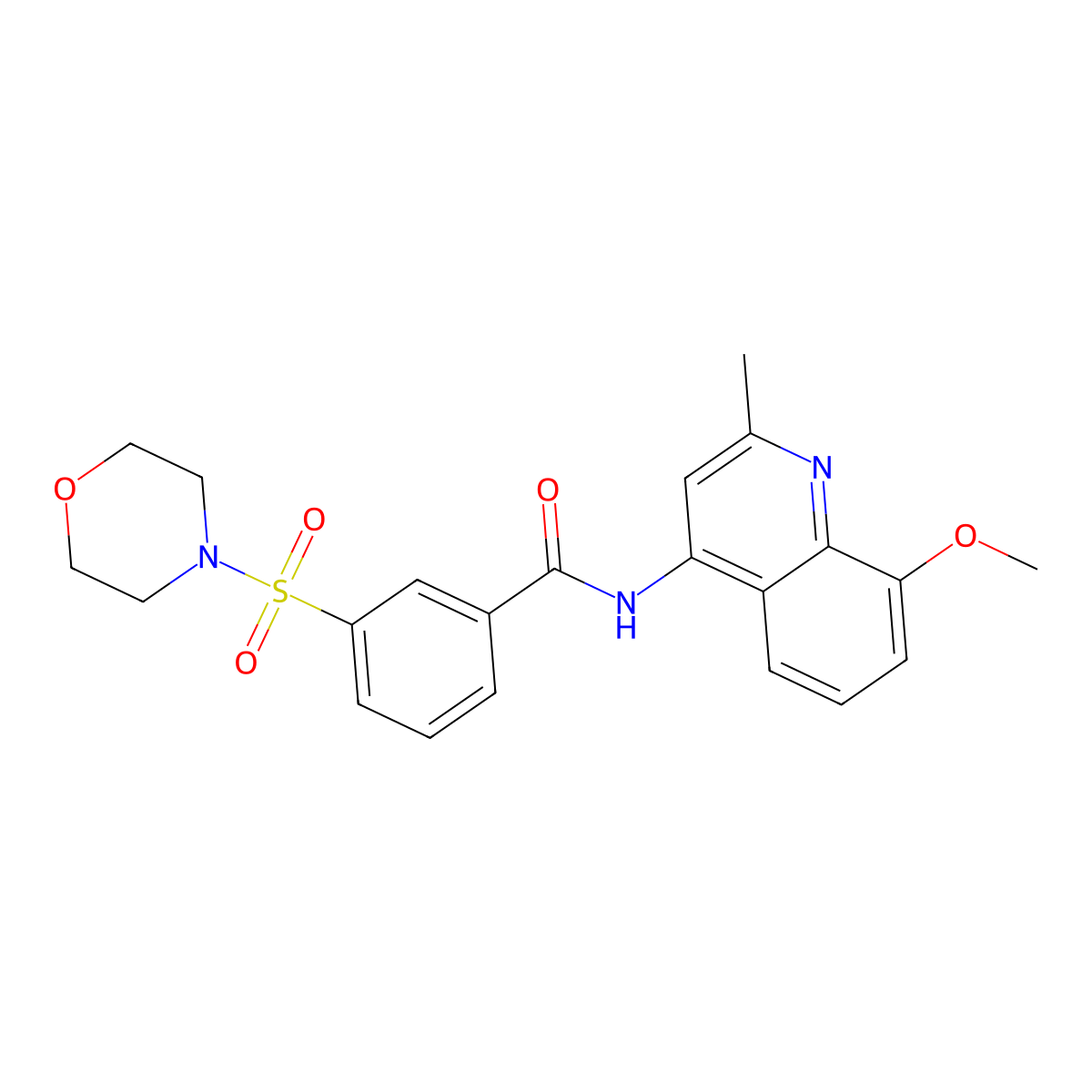N-(8-methoxy-2-methylquinolin-4-yl)-3-(morpholin-4-ylsulfonyl)benzamide molecular structure, CAS 1010918-67-8