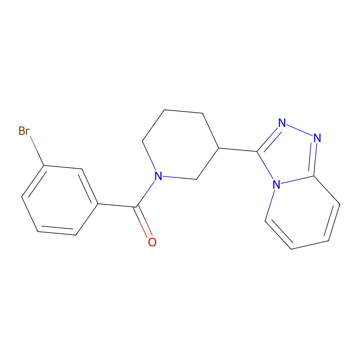 (3-Bromophenyl)[3-([1,2,4]triazolo[4,3-a]pyridin-3-yl)piperidin-1-yl]methanone molecular structure, CAS 1010918-72-5