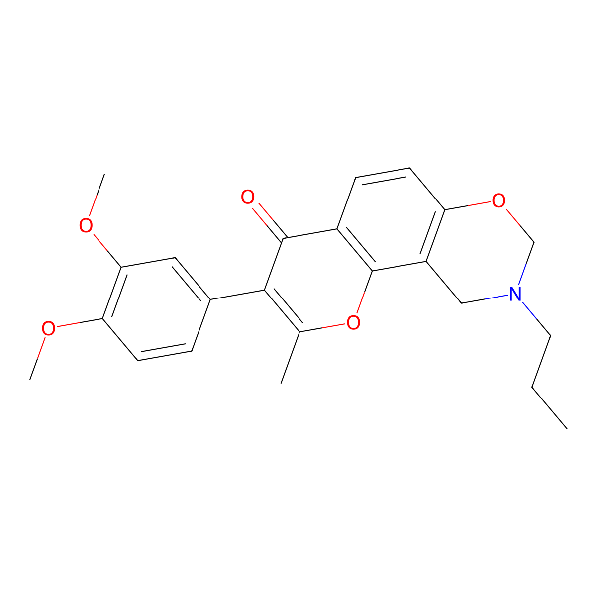 3-(3,4-dimethoxyphenyl)-2-methyl-9-propyl-9,10-dihydrochromeno[8,7-e][1,3]oxazin-4(8H)-one molecular structure, CAS 1010918-79-2