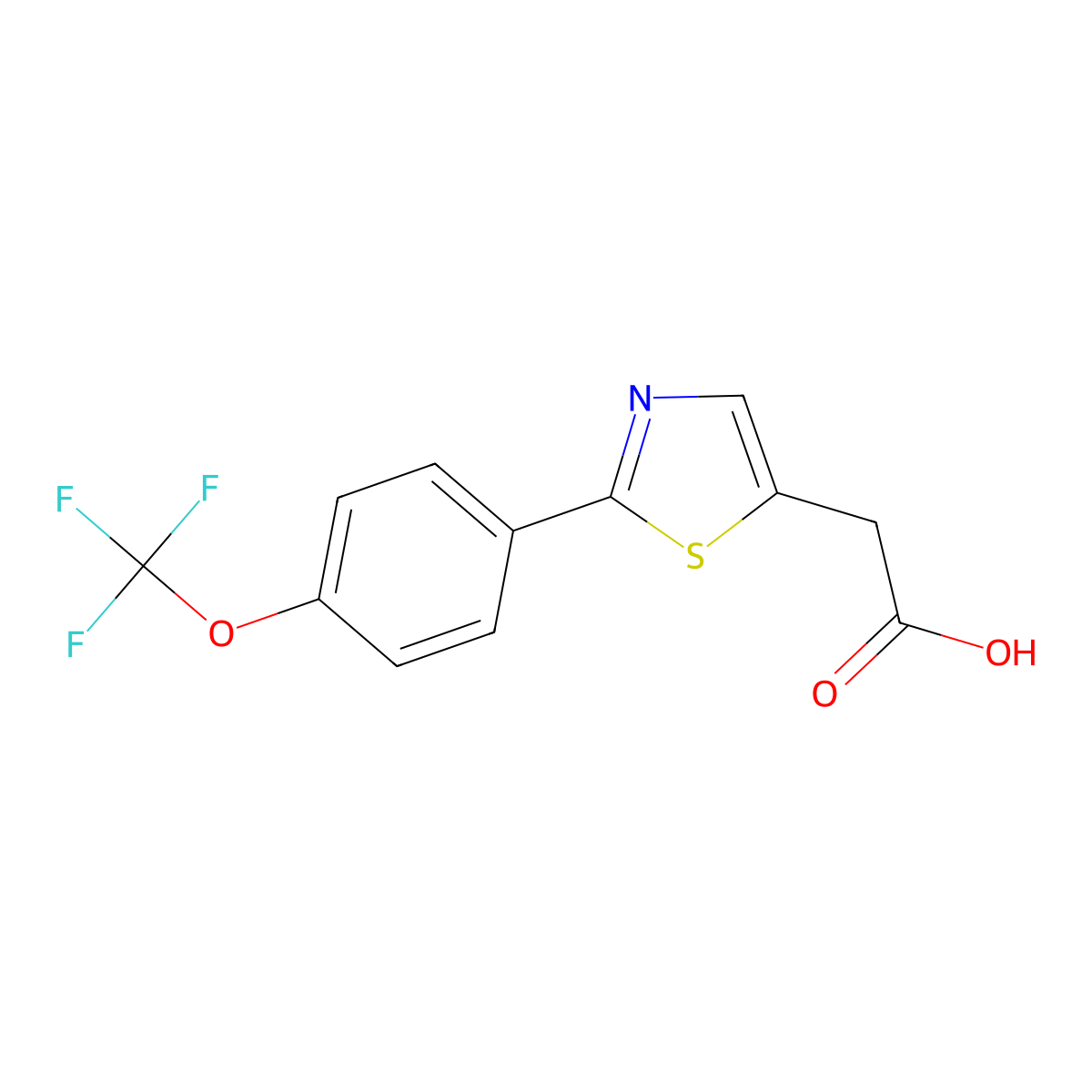 2-(2-(4-(Trifluoromethoxy)phenyl)thiazol-5-yl)acetic acid molecular structure, CAS 1010918-95-2