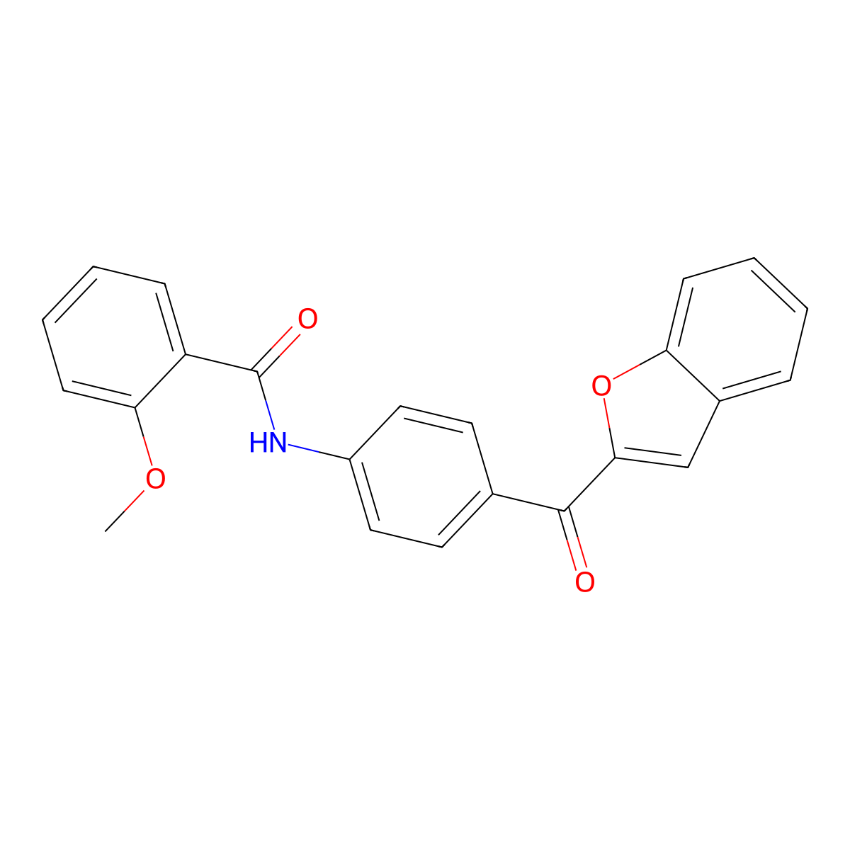 N-[4-(1-benzofuran-2-ylcarbonyl)phenyl]-2-methoxybenzamide molecular structure, CAS 1010919-16-0