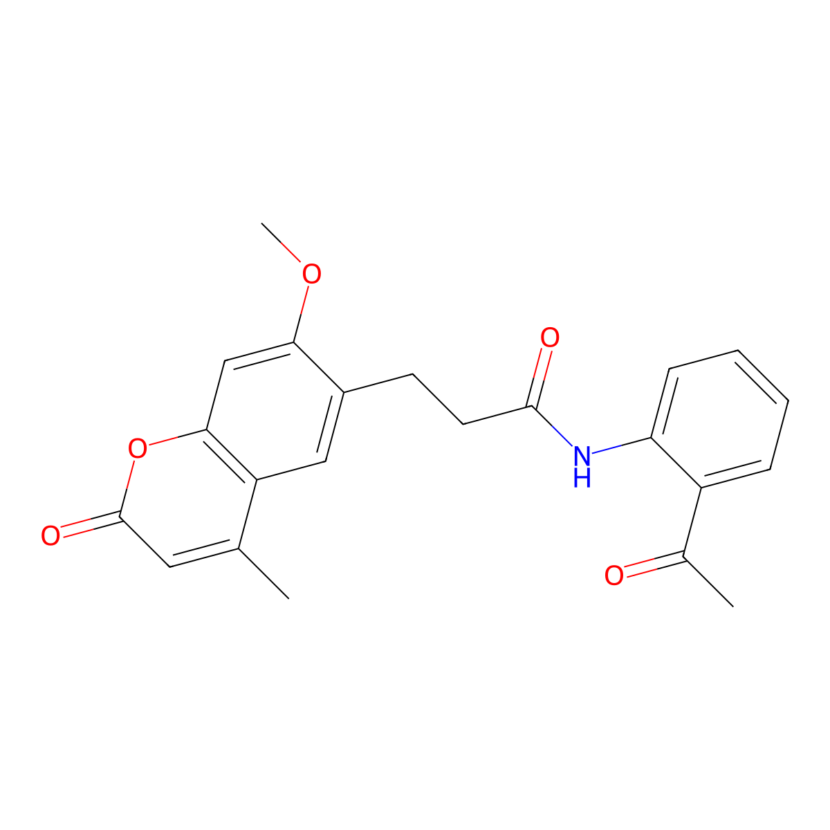 N-(2-acetylphenyl)-3-(7-methoxy-4-methyl-2-oxo-2H-chromen-6-yl)propanamide molecular structure, CAS 1010919-34-2