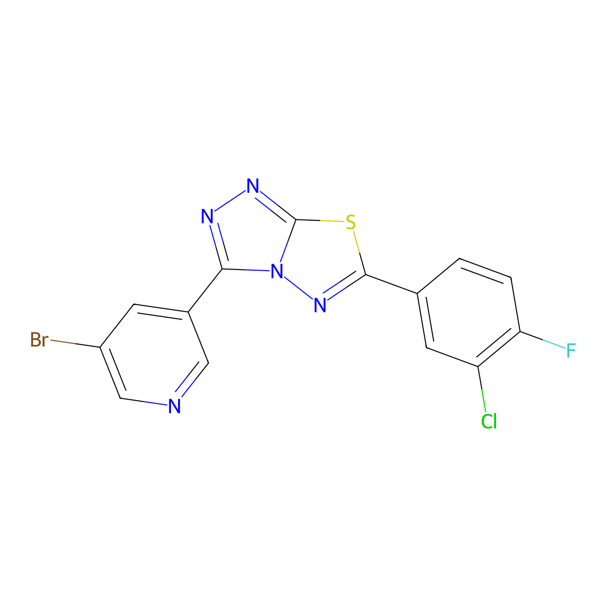 C14H6BrClFN5S molecular structure, CAS 1010919-35-3