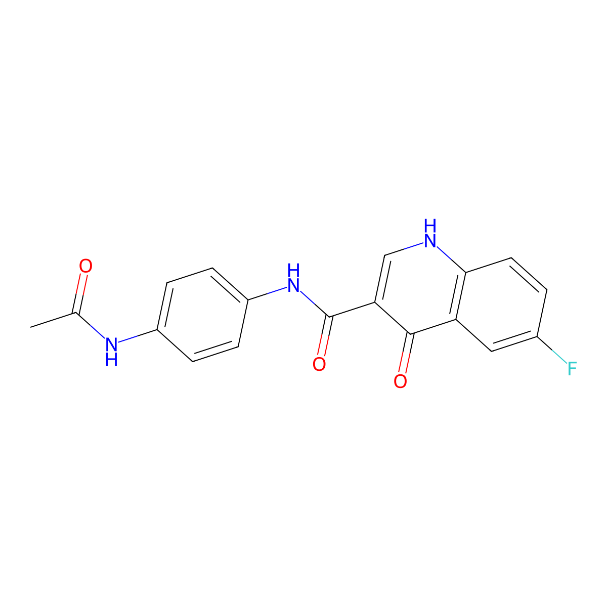 N-[4-(acetylamino)phenyl]-6-fluoro-4-hydroxyquinoline-3-carboxamide molecular structure, CAS 1010919-45-5