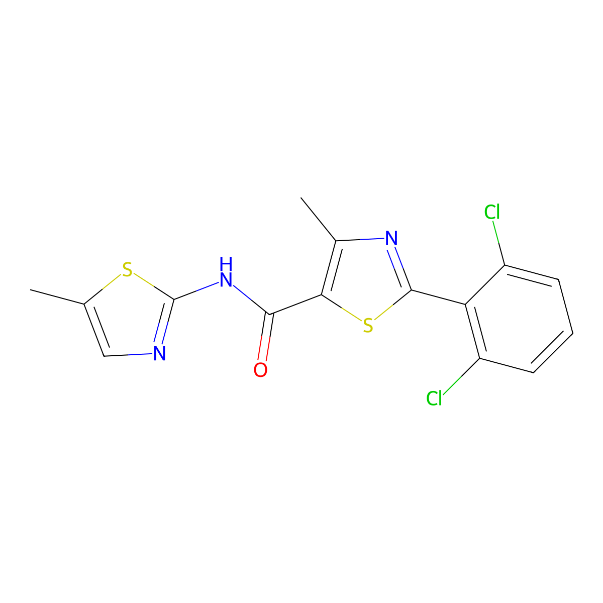 2-(2,6-dichlorophenyl)-4-methyl-N-(5-methyl-1,3-thiazol-2-yl)-1,3-thiazole-5-carboxamide molecular structure, CAS 1010919-59-1