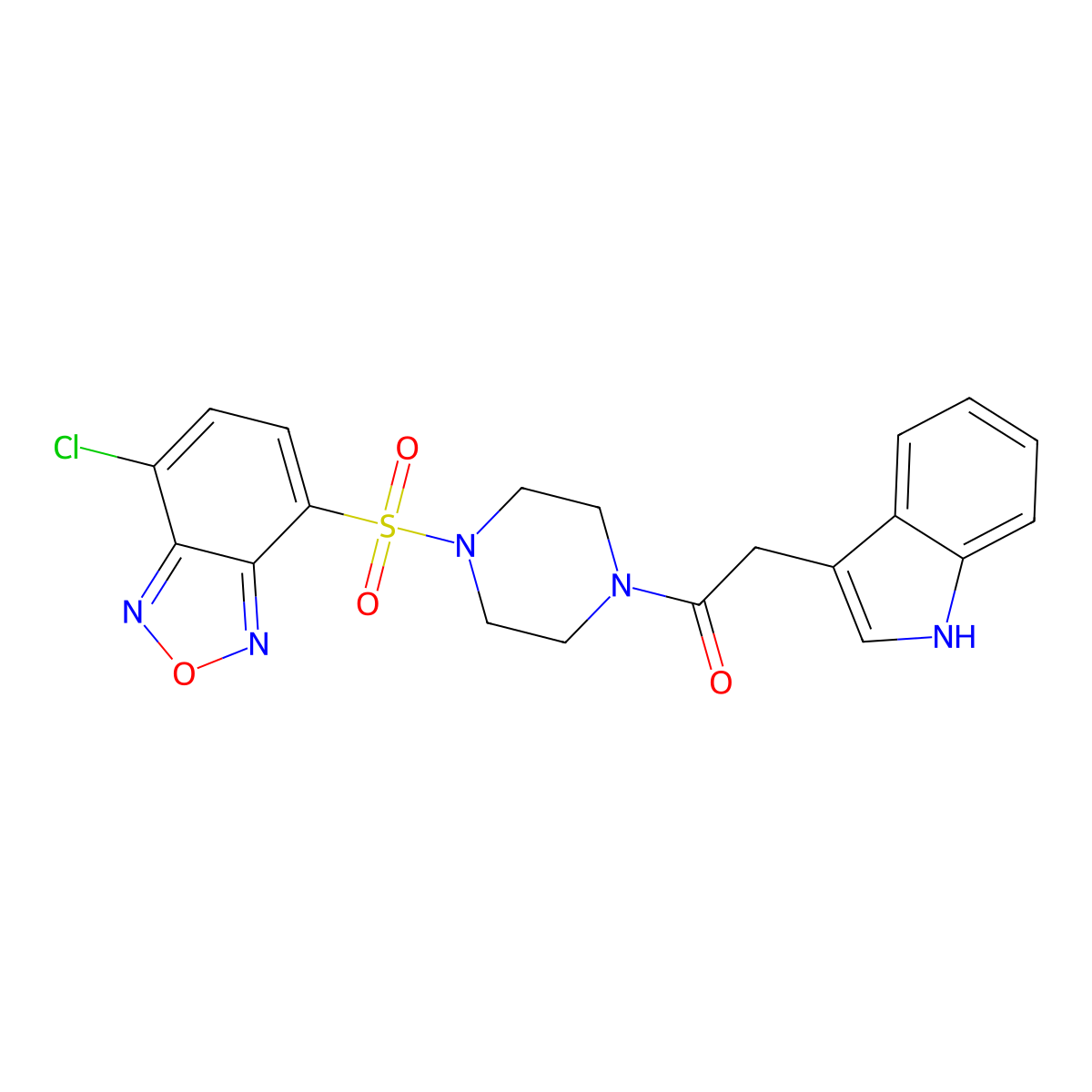 1-{4-[(7-chloro-2,1,3-benzoxadiazol-4-yl)sulfonyl]piperazin-1-yl}-2-(1H-indol-3-yl)ethanone molecular structure, CAS 1010919-72-8