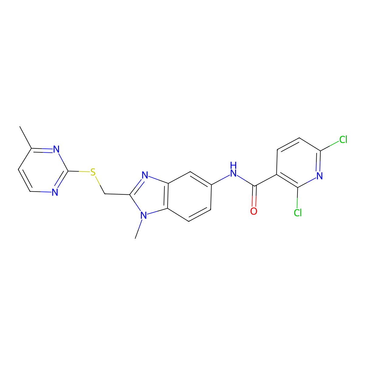 C20H16Cl2N6OS molecular structure, CAS 1010919-74-0