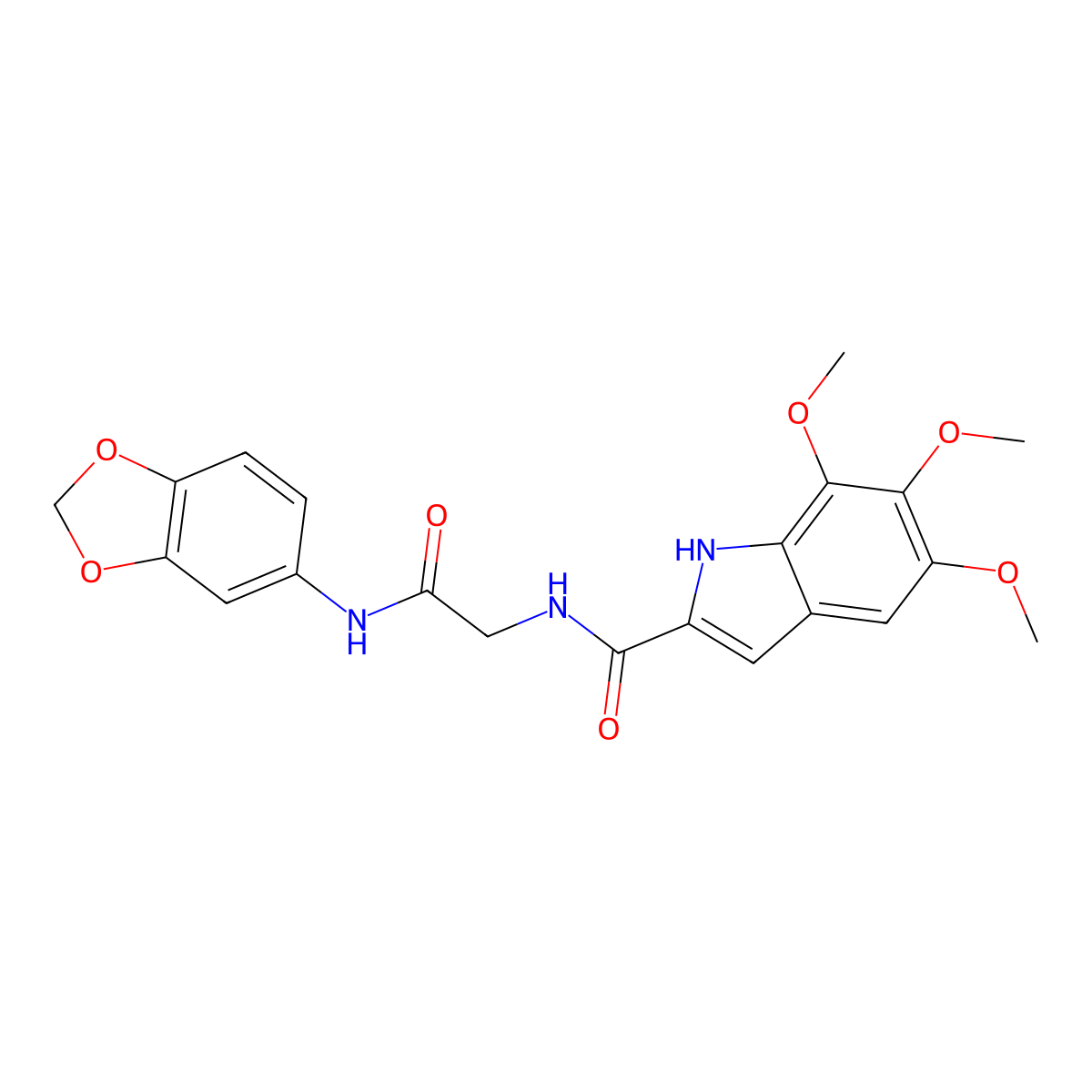 N-[2-(1,3-benzodioxol-5-ylamino)-2-oxoethyl]-5,6,7-trimethoxy-1H-indole-2-carboxamide molecular structure, CAS 1010919-77-3