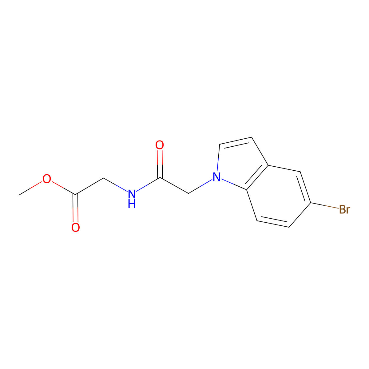methyl N-[(5-bromo-1H-indol-1-yl)acetyl]glycinate molecular structure, CAS 1010919-82-0