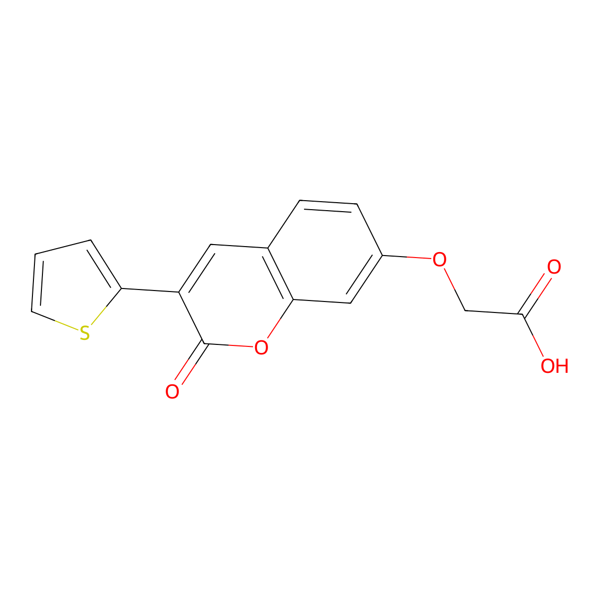 2-{[2-oxo-3-(thiophen-2-yl)-2H-chromen-7-yl]oxy}acetic acid molecular structure, CAS 1010919-87-5