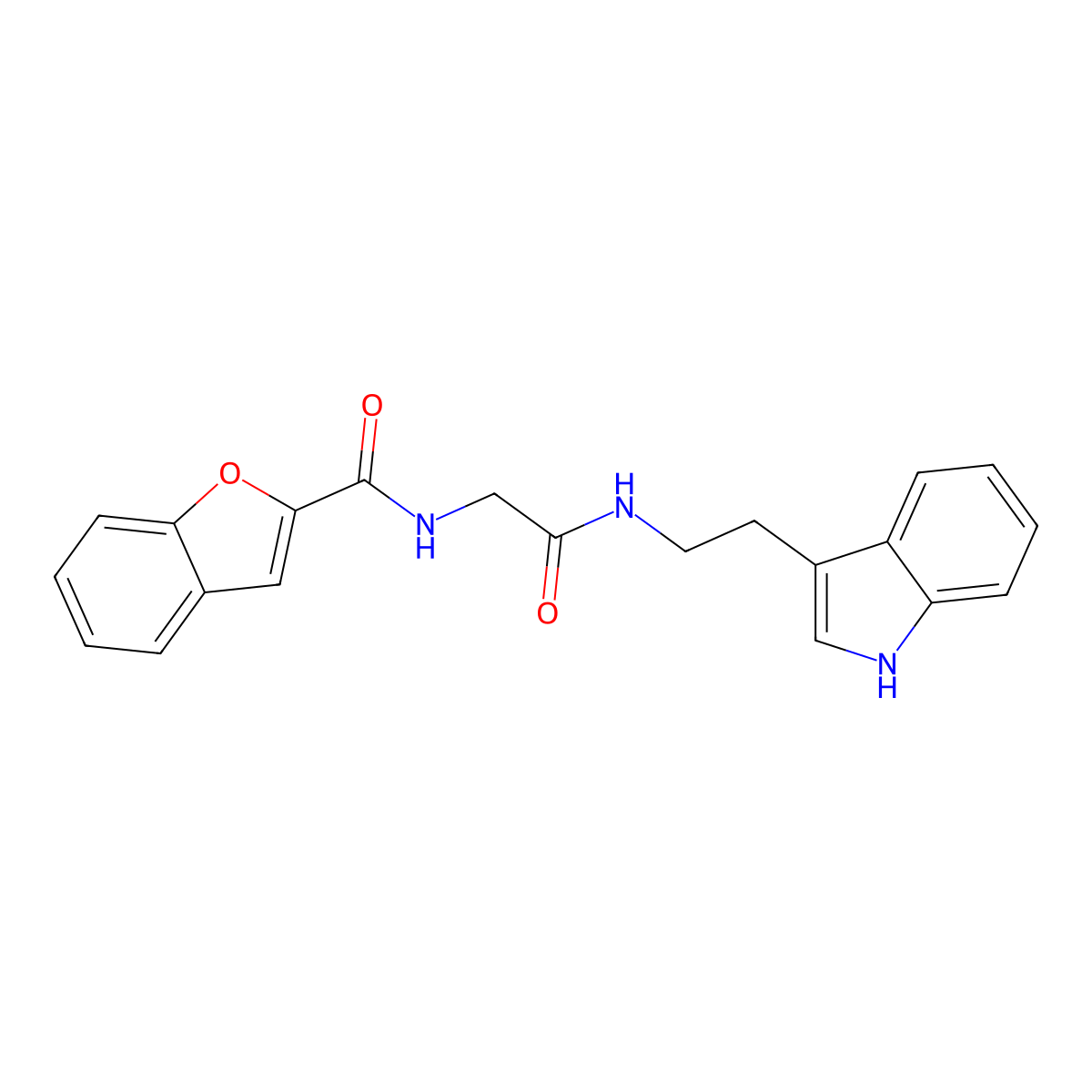 N-(2-{[2-(1H-indol-3-yl)ethyl]amino}-2-oxoethyl)-1-benzofuran-2-carboxamide molecular structure, CAS 1010919-91-1
