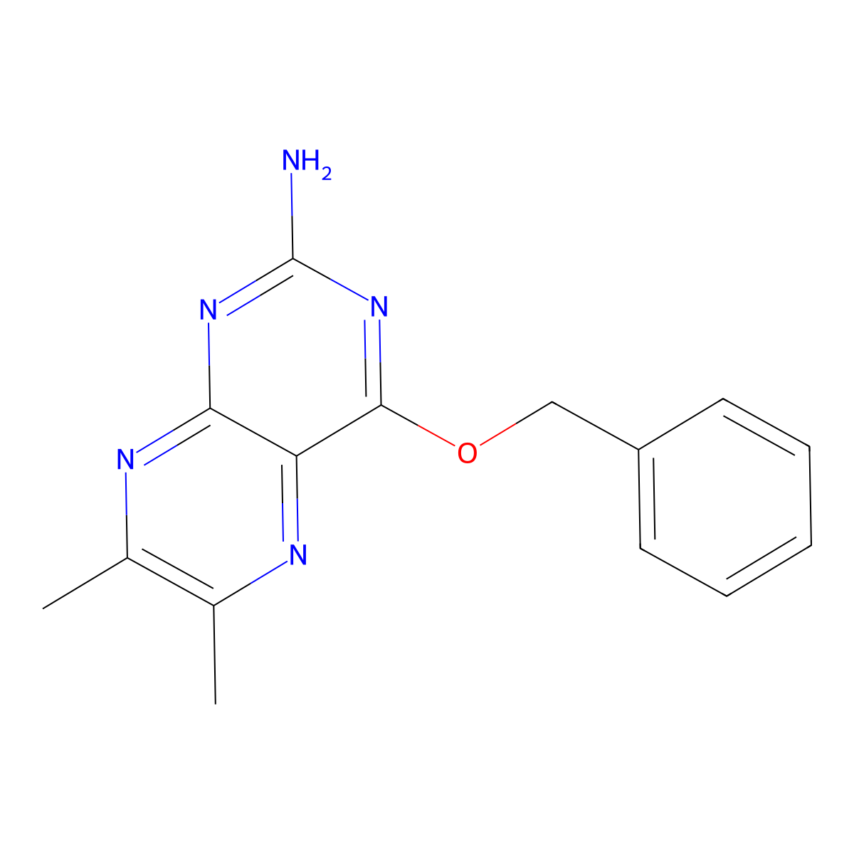 6,7-Dimethyl-4-phenylmethoxypteridin-2-amine molecular structure, CAS 101092-03-9