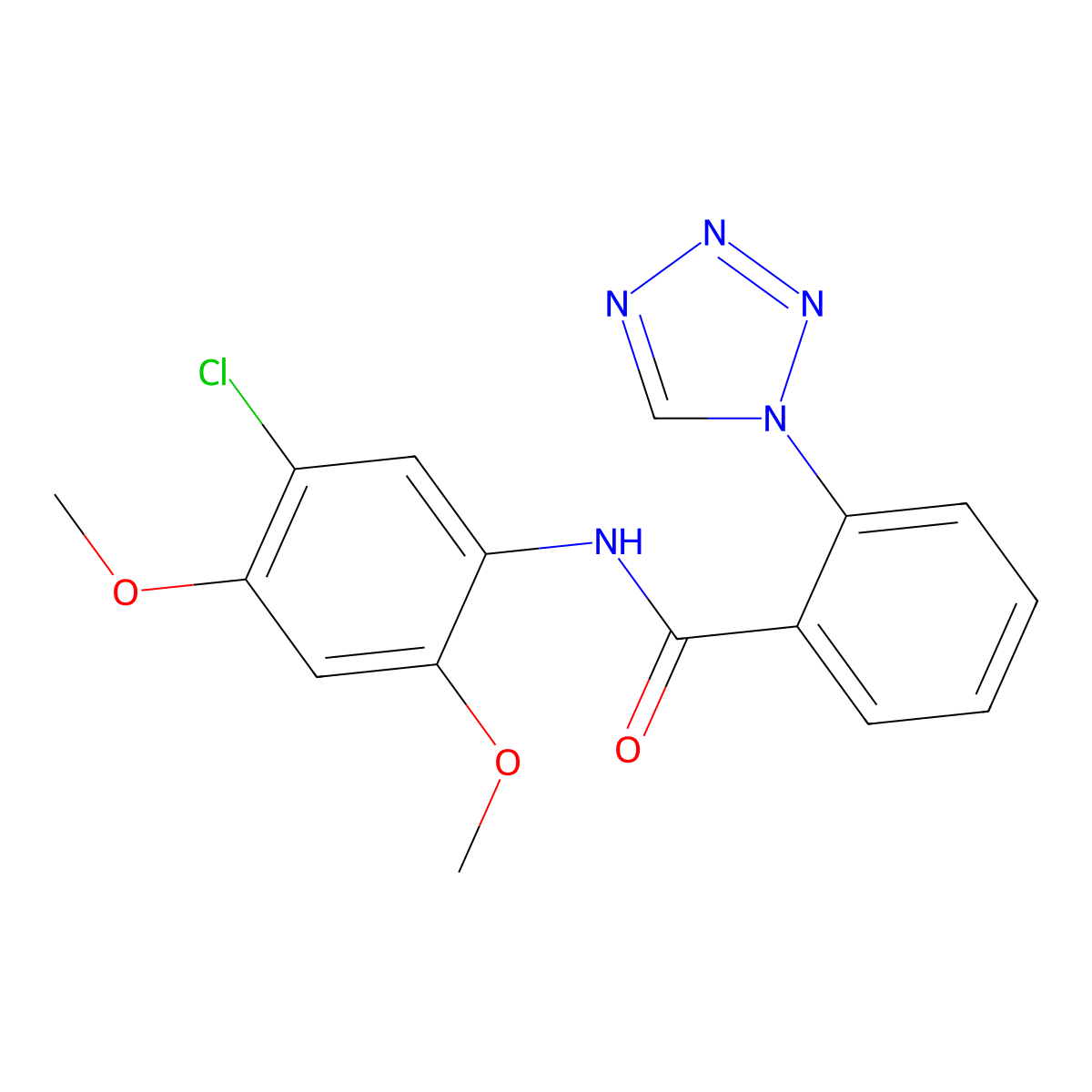 N-(5-chloro-2,4-dimethoxyphenyl)-2-(1H-tetrazol-1-yl)benzamide molecular structure, CAS 1010920-13-4