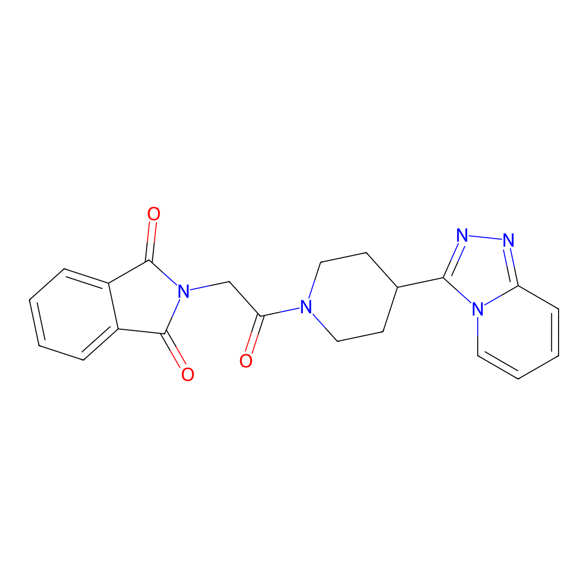 2-{2-oxo-2-[4-([1,2,4]triazolo[4,3-a]pyridin-3-yl)piperidin-1-yl]ethyl}-1H-isoindole-1,3(2H)-dione molecular structure, CAS 1010920-29-2