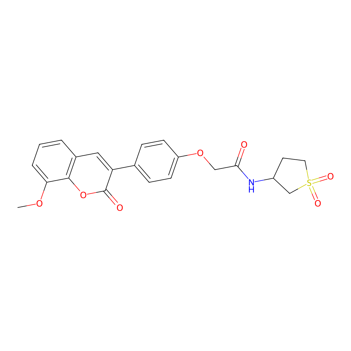 N-(1,1-dioxidotetrahydrothiophen-3-yl)-2-[4-(8-methoxy-2-oxo-2H-chromen-3-yl)phenoxy]acetamide molecular structure, CAS 1010920-37-2