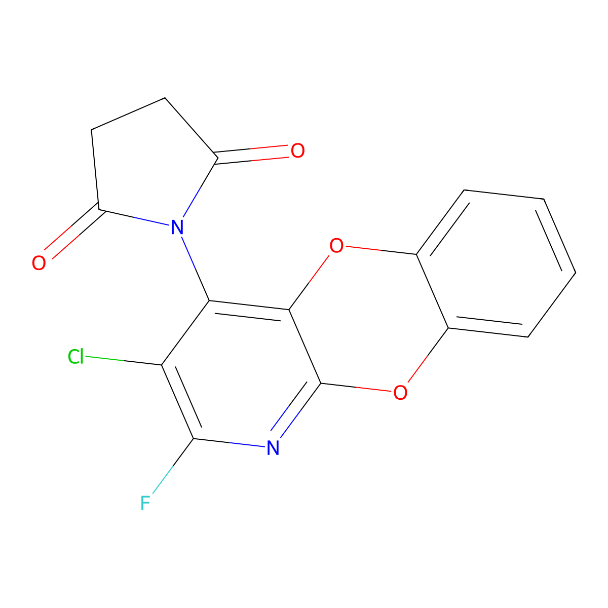 1-(3-Chloro-2-fluoro[1,4]benzodioxino[2,3-b]pyridin-4-yl)pyrrolidine-2,5-dione molecular structure, CAS 1010920-54-3