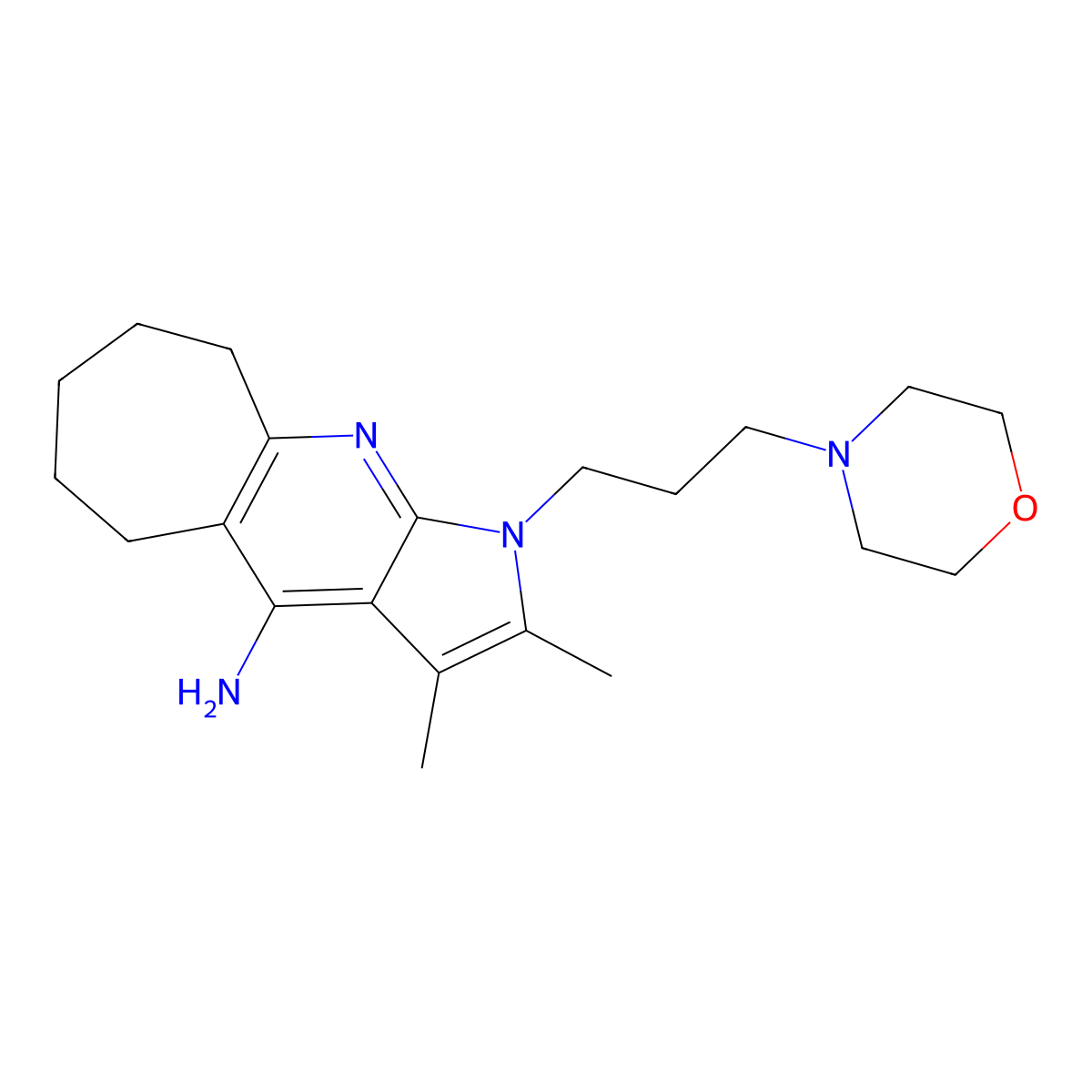2,3-Dimethyl-1-[3-(morpholin-4-yl)propyl]-1,5,6,7,8,9-hexahydrocyclohepta[b]pyrrolo[3,2-e]pyridin-4-amine molecular structure, CAS 1010920-57-6