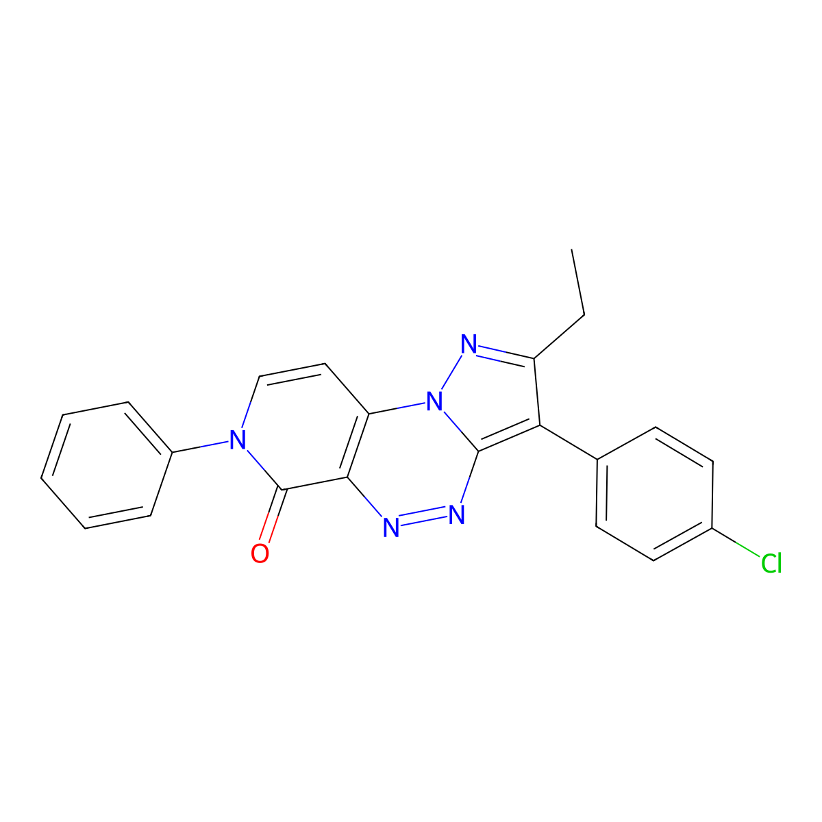 3-(4-chlorophenyl)-2-ethyl-7-phenylpyrazolo[5,1-c]pyrido[4,3-e][1,2,4]triazin-6(7H)-one molecular structure, CAS 1010920-72-5