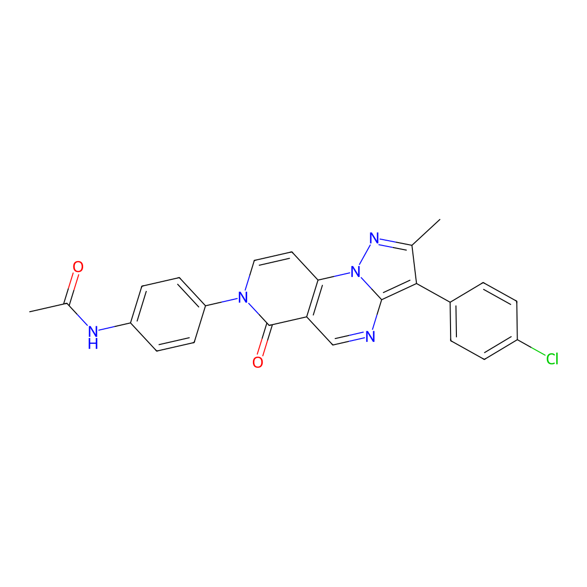 N-(4-(3-(4-chlorophenyl)-2-methyl-6-oxopyrazolo[1,5-a]pyrido[3,4-e]pyrimidin-7(6H)-yl)phenyl)acetamide molecular structure, CAS 1010920-76-9