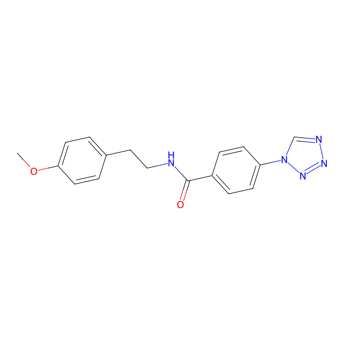 N-[2-(4-methoxyphenyl)ethyl]-4-(1H-tetrazol-1-yl)benzamide molecular structure, CAS 1010921-14-8
