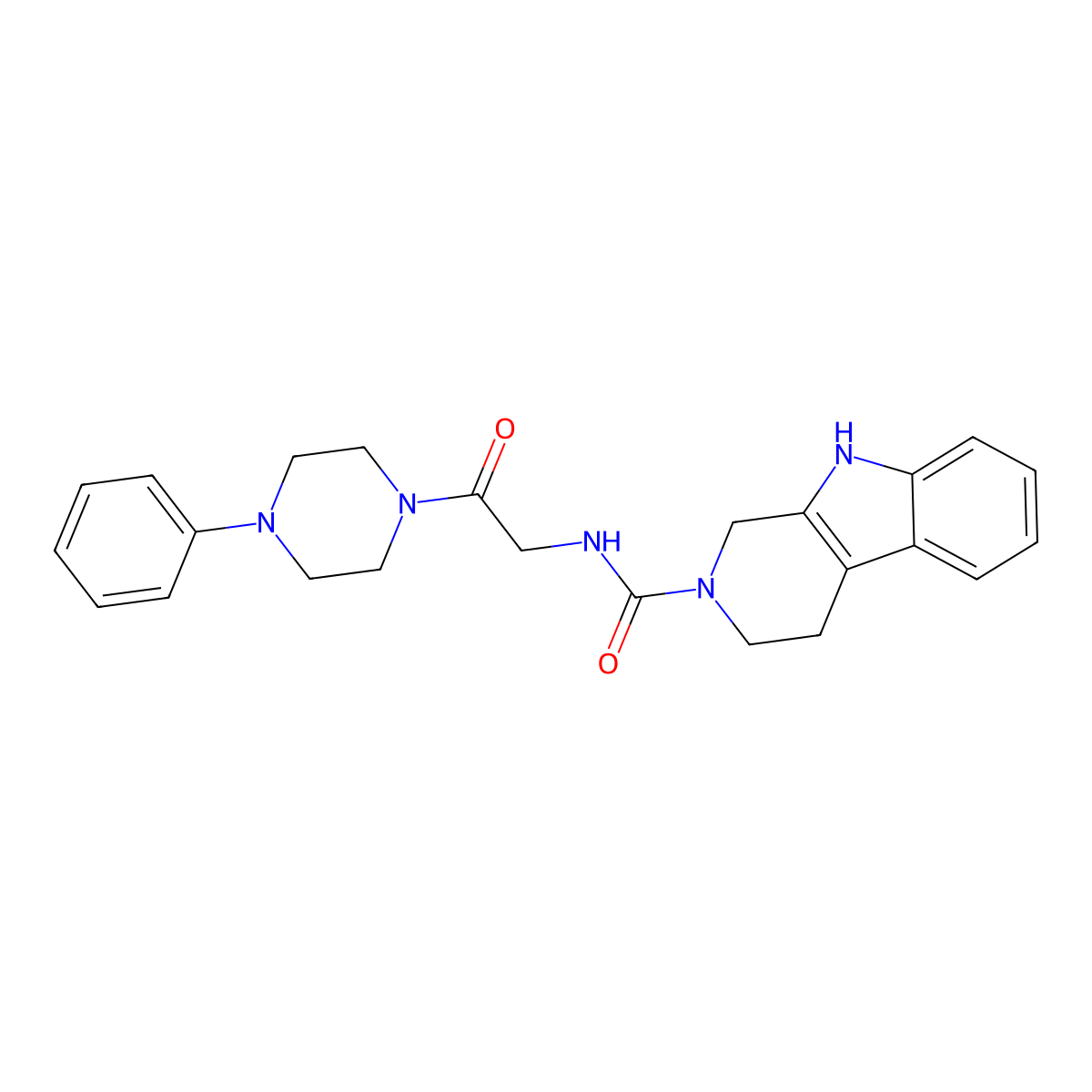 N-[2-oxo-2-(4-phenylpiperazin-1-yl)ethyl]-1,3,4,9-tetrahydro-2H-beta-carboline-2-carboxamide molecular structure, CAS 1010921-23-9