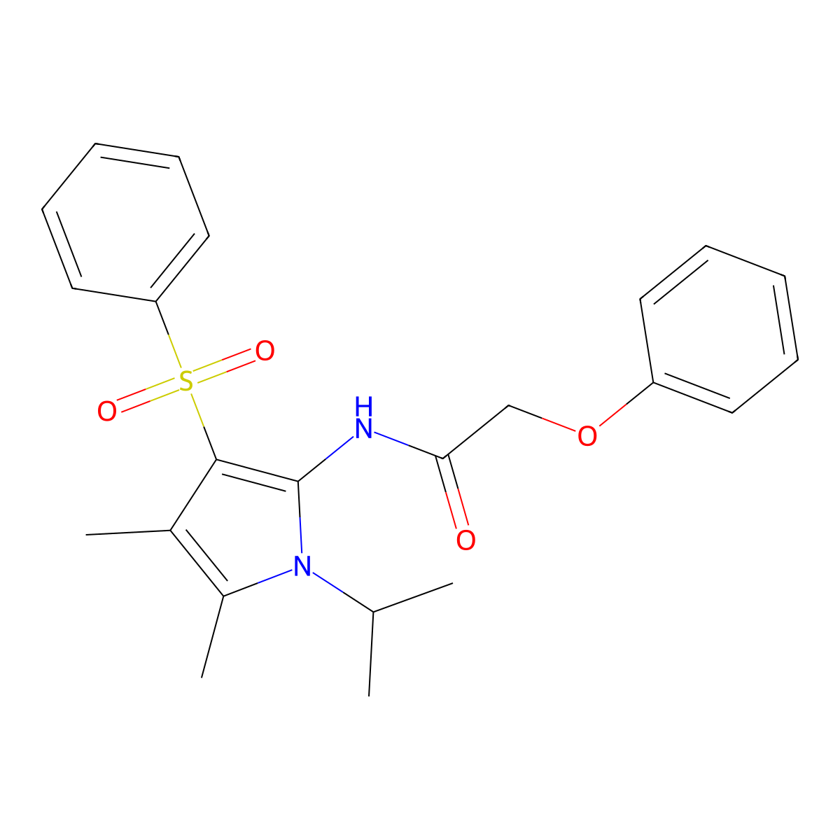 N-[4,5-dimethyl-3-(phenylsulfonyl)-1-(propan-2-yl)-1H-pyrrol-2-yl]-2-phenoxyacetamide molecular structure, CAS 1010921-53-5