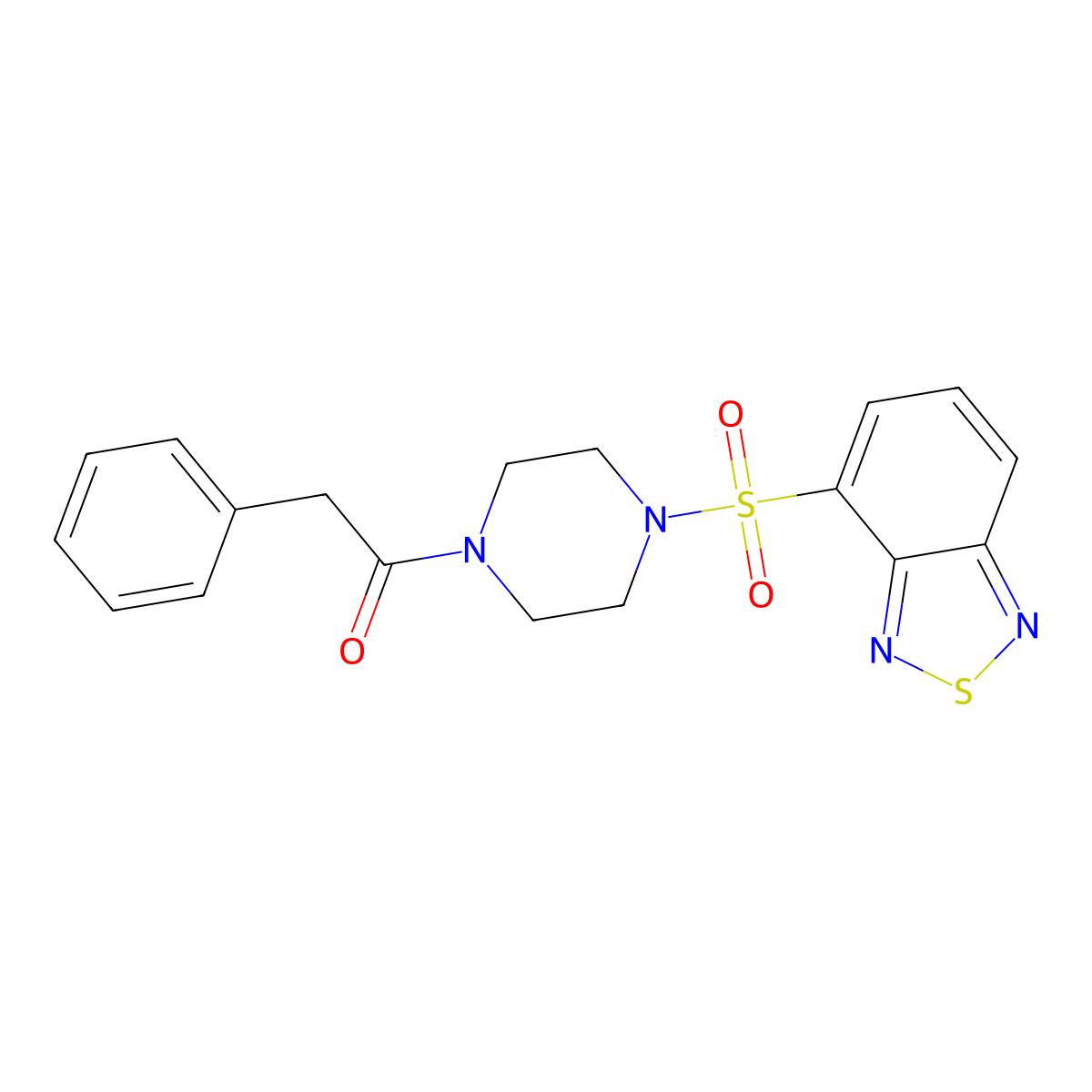 1-[4-(2,1,3-Benzothiadiazol-4-ylsulfonyl)piperazin-1-yl]-2-phenylethanone molecular structure, CAS 1010921-77-3