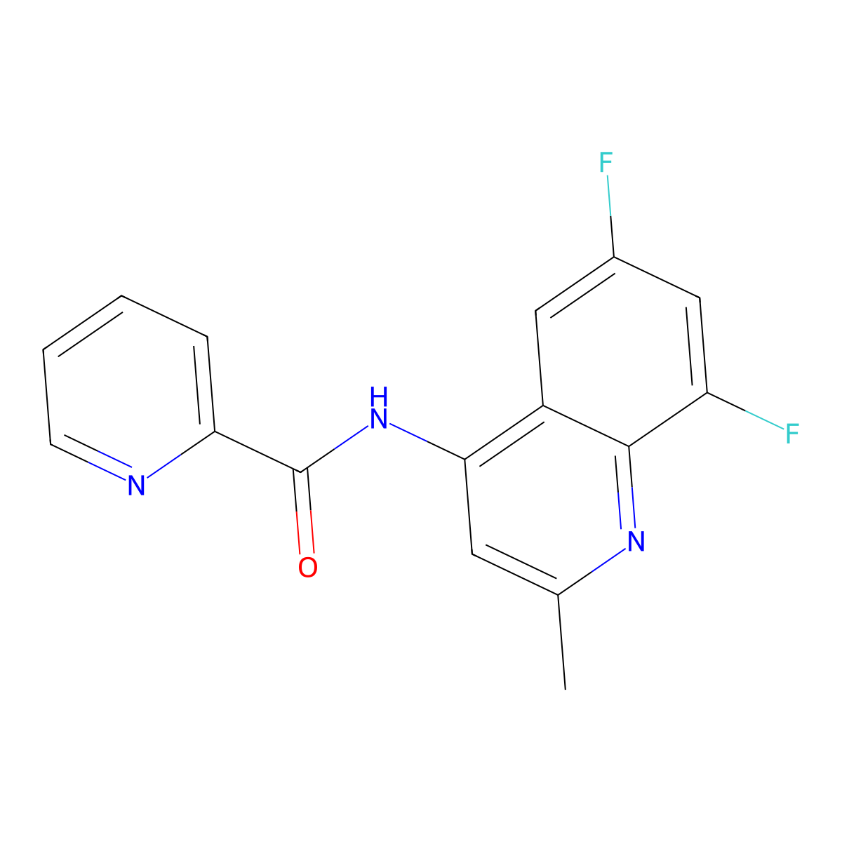 N-(6,8-difluoro-2-methylquinolin-4-yl)pyridine-2-carboxamide molecular structure, CAS 1010921-99-9