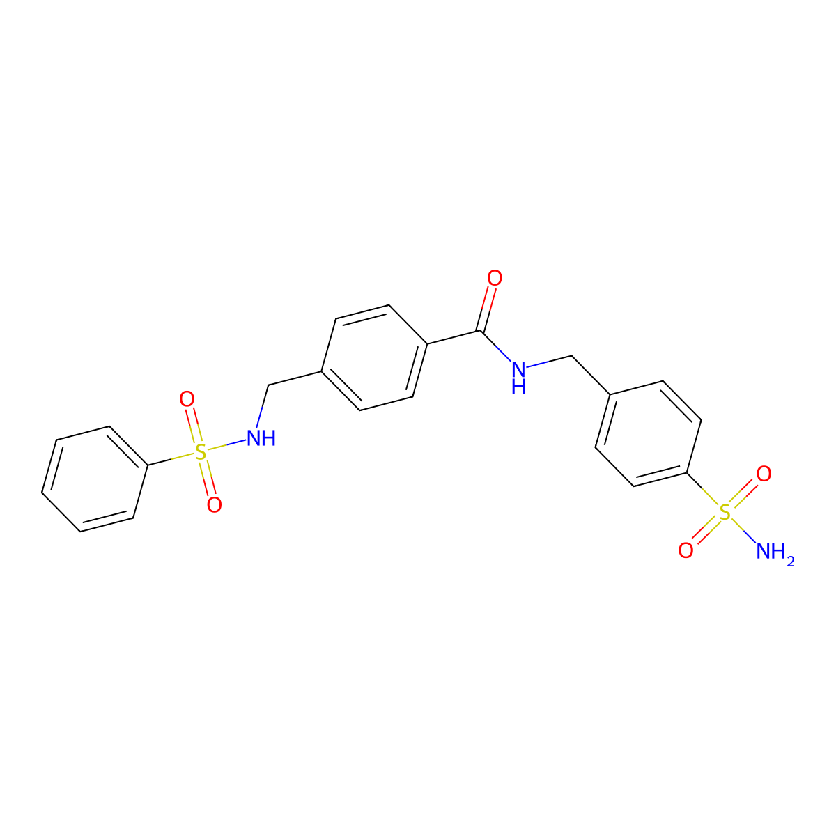 4-{[(phenylsulfonyl)amino]methyl}-N-(4-sulfamoylbenzyl)benzamide molecular structure, CAS 1010922-02-7