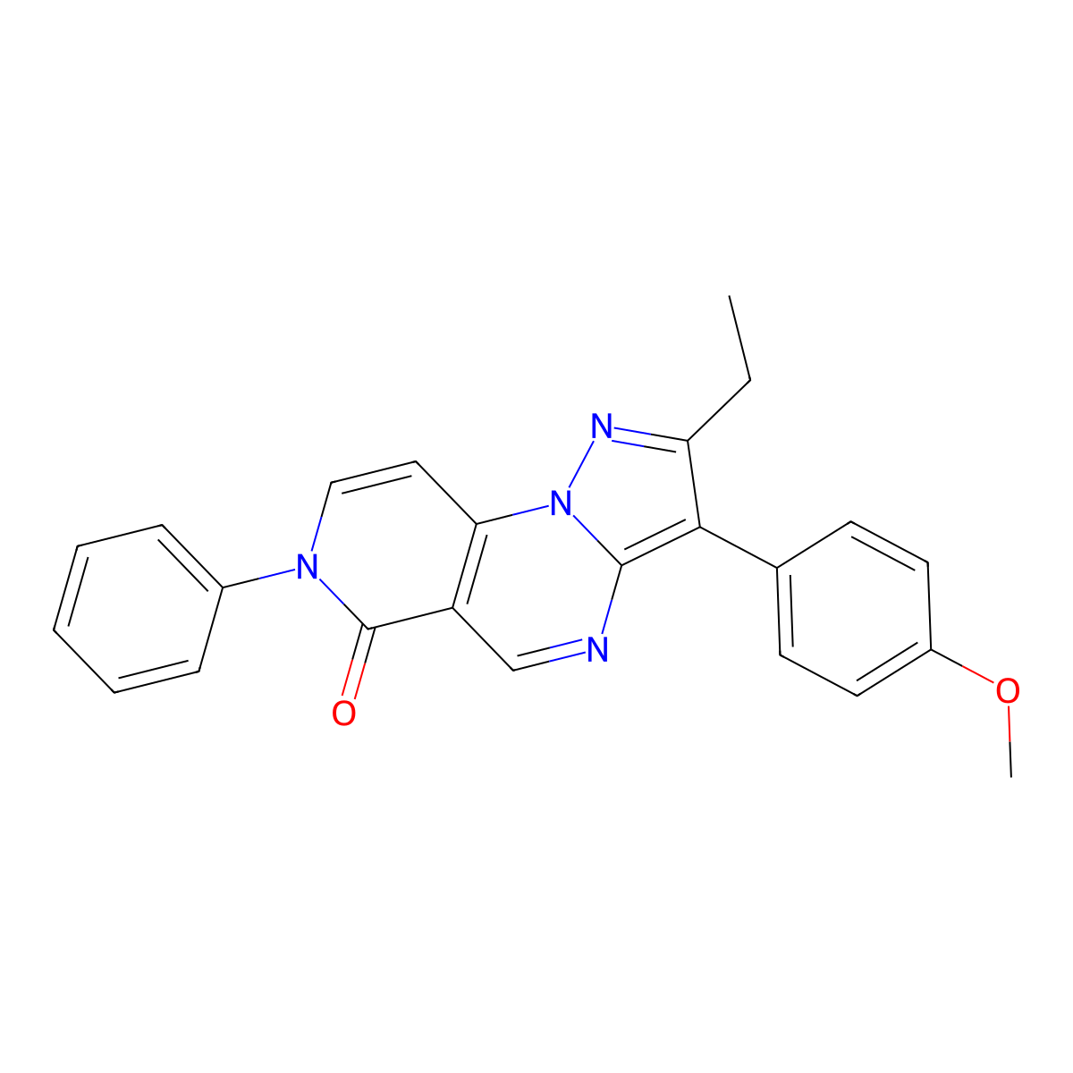 2-ethyl-3-(4-methoxyphenyl)-7-phenylpyrazolo[1,5-a]pyrido[3,4-e]pyrimidin-6(7H)-one molecular structure, CAS 1010922-33-4