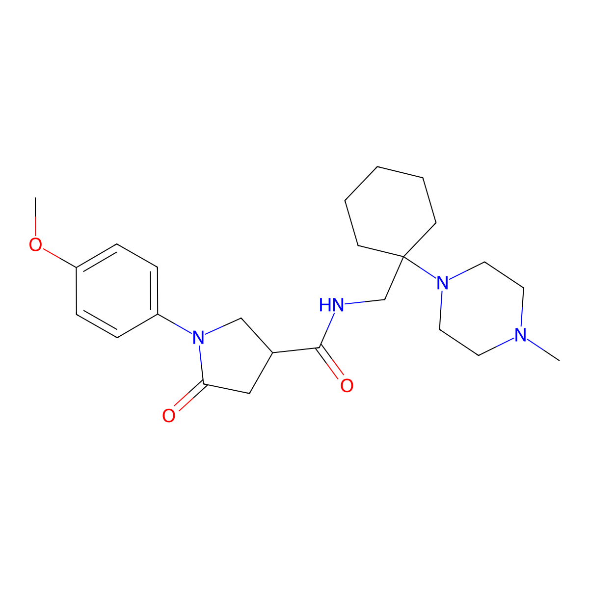1-(4-methoxyphenyl)-N-{[1-(4-methylpiperazin-1-yl)cyclohexyl]methyl}-5-oxopyrrolidine-3-carboxamide molecular structure, CAS 1010922-42-5