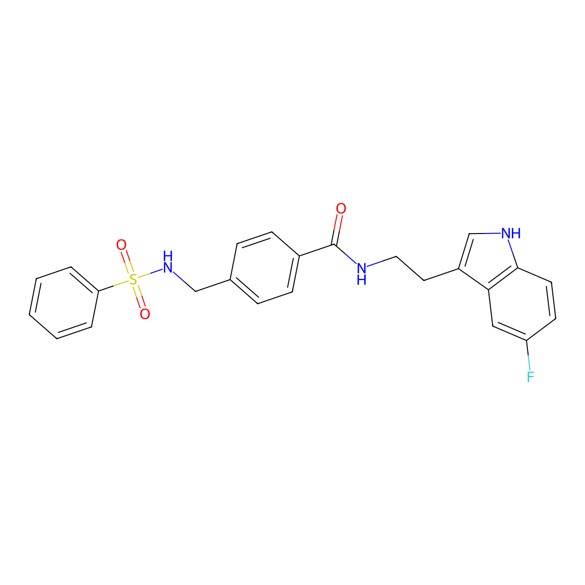 N-[2-(5-fluoro-1H-indol-3-yl)ethyl]-4-{[(phenylsulfonyl)amino]methyl}benzamide molecular structure, CAS 1010922-52-7