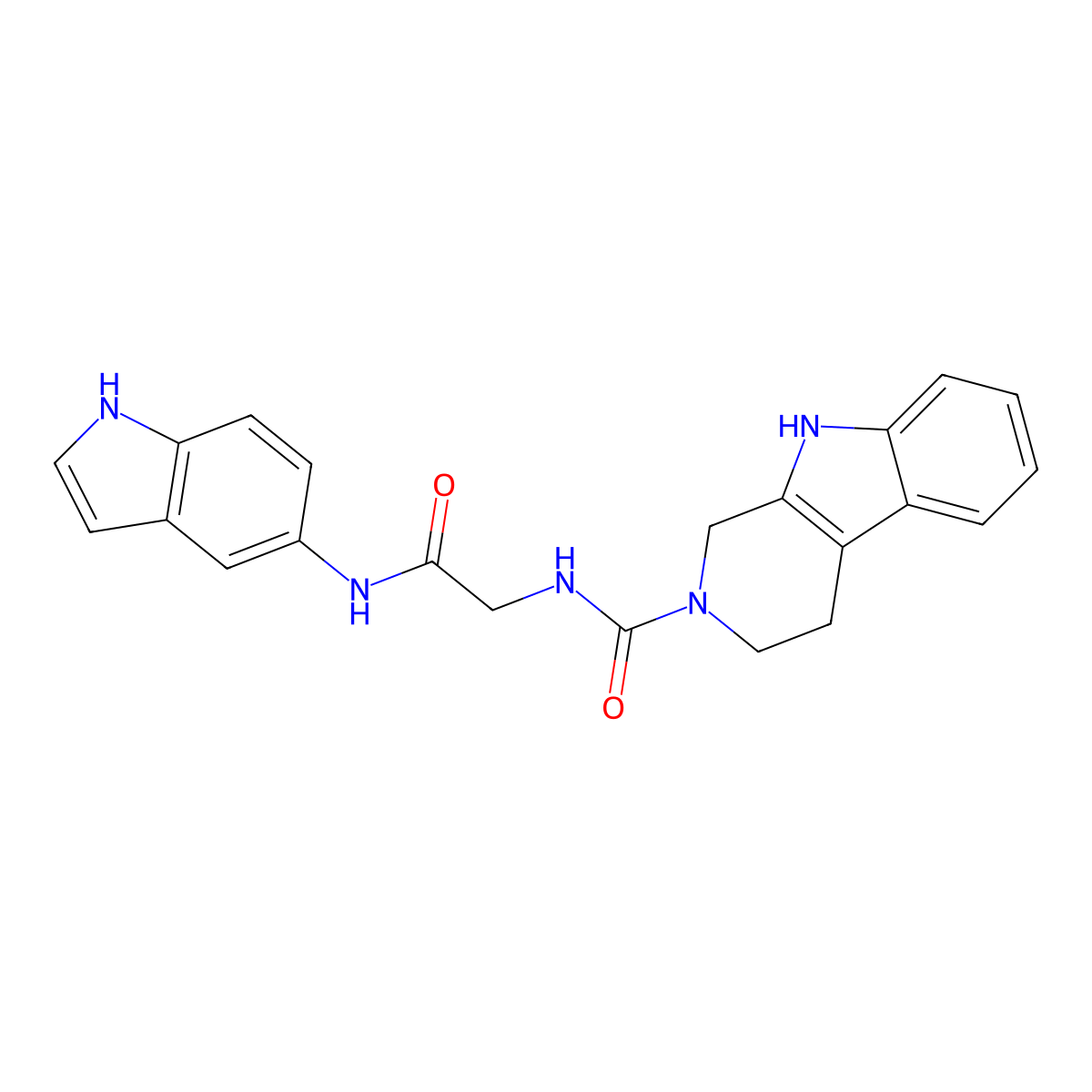 N-[2-(1H-indol-5-ylamino)-2-oxoethyl]-1,3,4,9-tetrahydro-2H-beta-carboline-2-carboxamide molecular structure, CAS 1010922-71-0