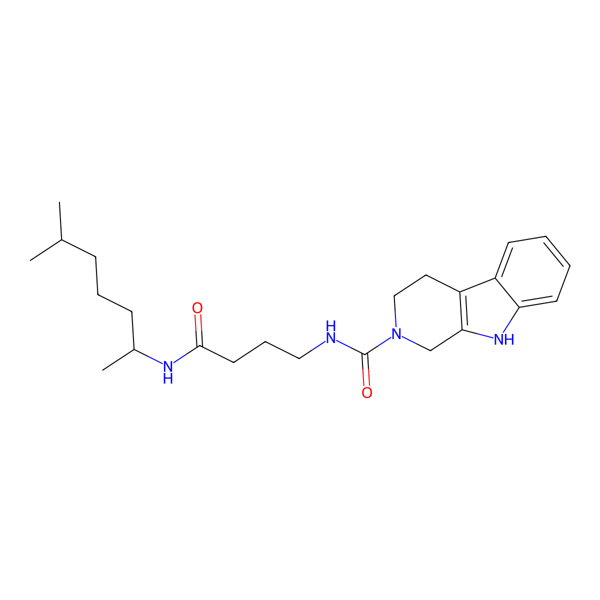 N-{4-[(6-methylheptan-2-yl)amino]-4-oxobutyl}-1,3,4,9-tetrahydro-2H-beta-carboline-2-carboxamide molecular structure, CAS 1010922-89-0