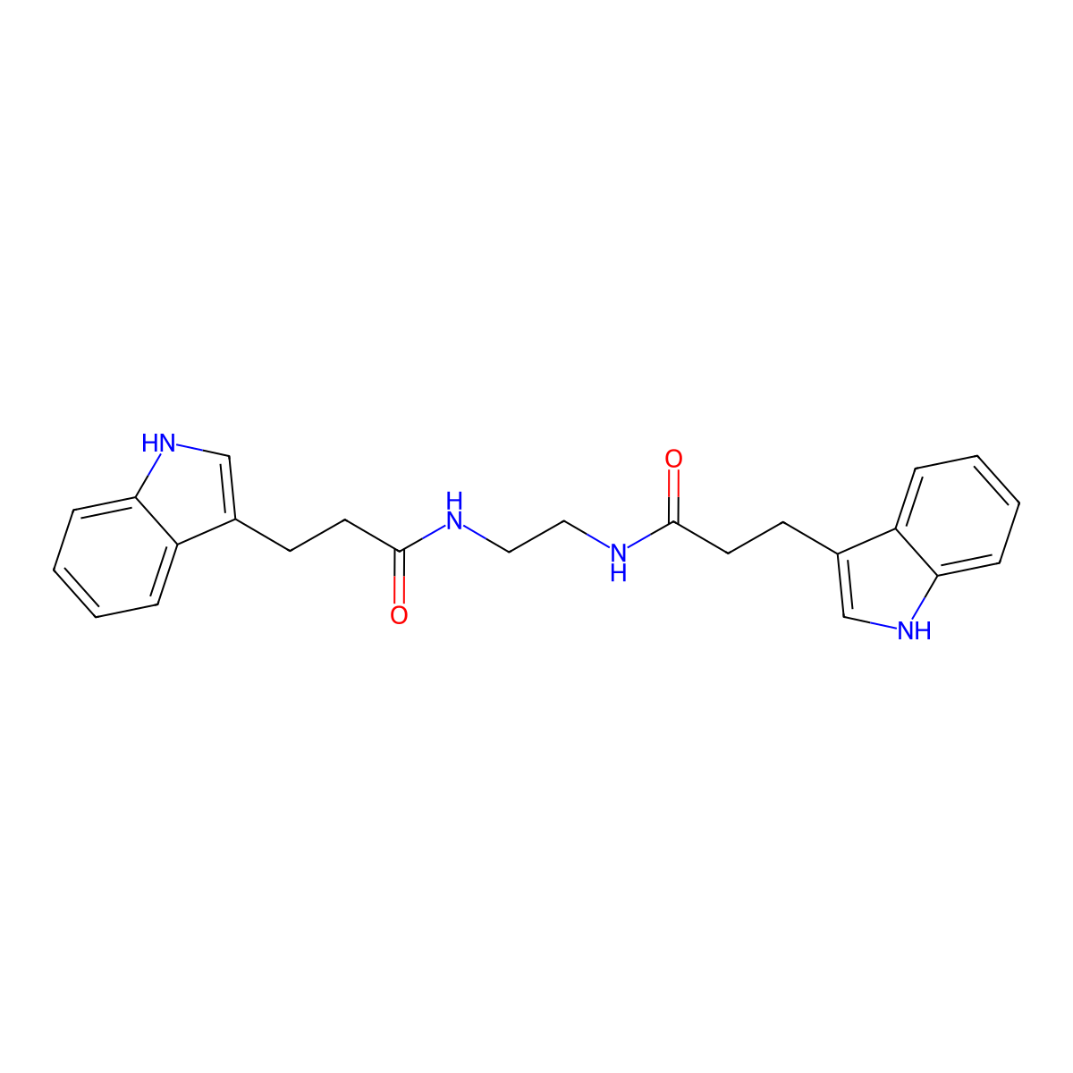 N,N'-ethane-1,2-diylbis[3-(1H-indol-3-yl)propanamide] molecular structure, CAS 1010922-93-6