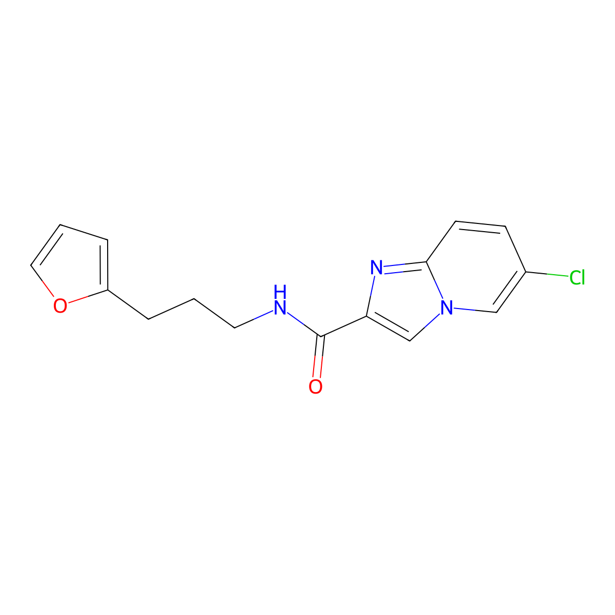 6-chloro-N-[3-(furan-2-yl)propyl]imidazo[1,2-a]pyridine-2-carboxamide molecular structure, CAS 1010923-01-9