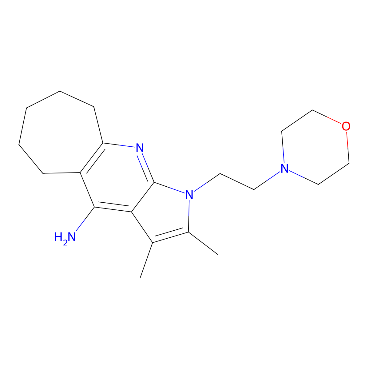 2,3-Dimethyl-1-(2-morpholinoethyl)-1,5,6,7,8,9-hexahydrocyclohepta[B]pyrrolo[3,2-E]pyridin-4-amine molecular structure, CAS 1010923-08-6