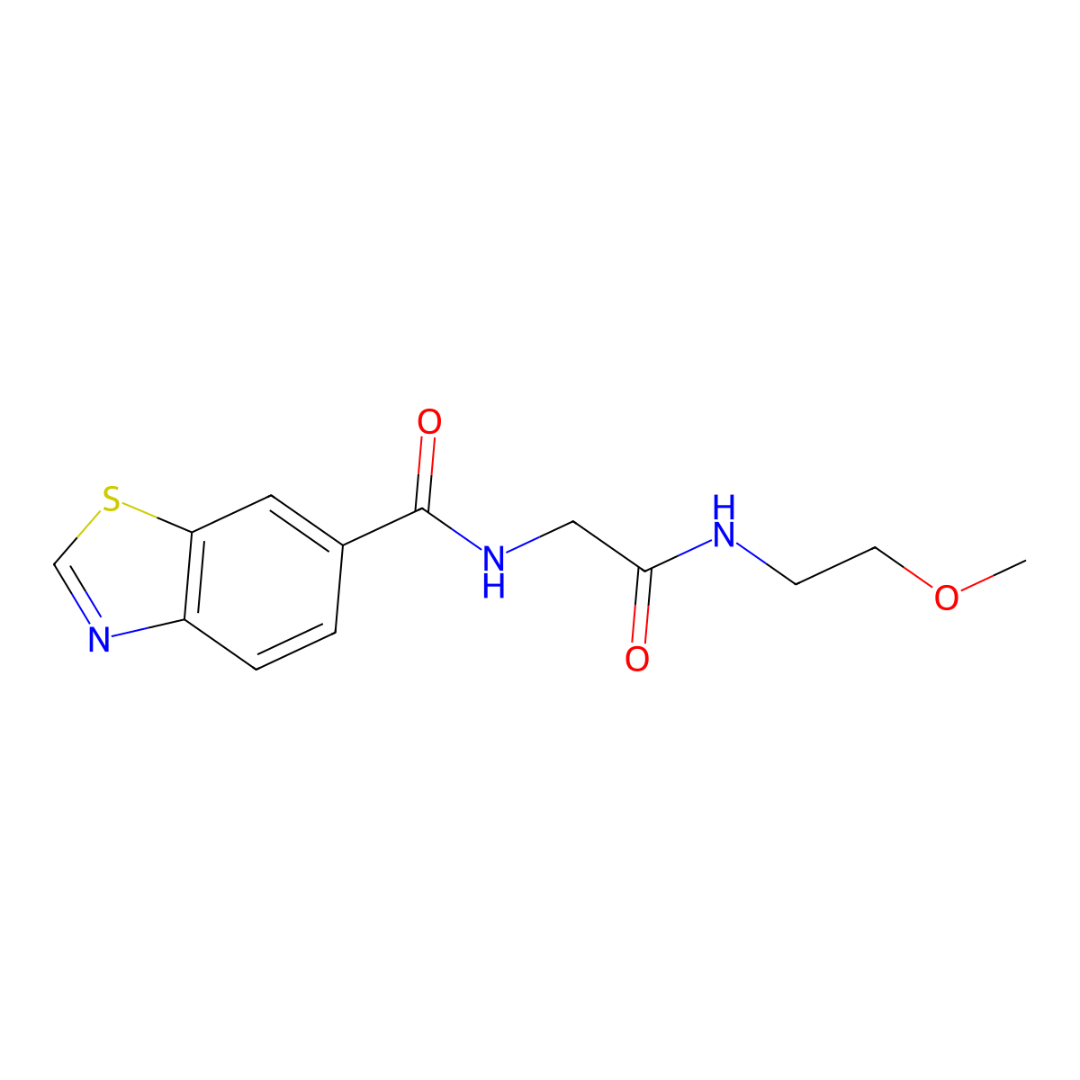N-{2-[(2-methoxyethyl)amino]-2-oxoethyl}-1,3-benzothiazole-6-carboxamide molecular structure, CAS 1010923-10-0