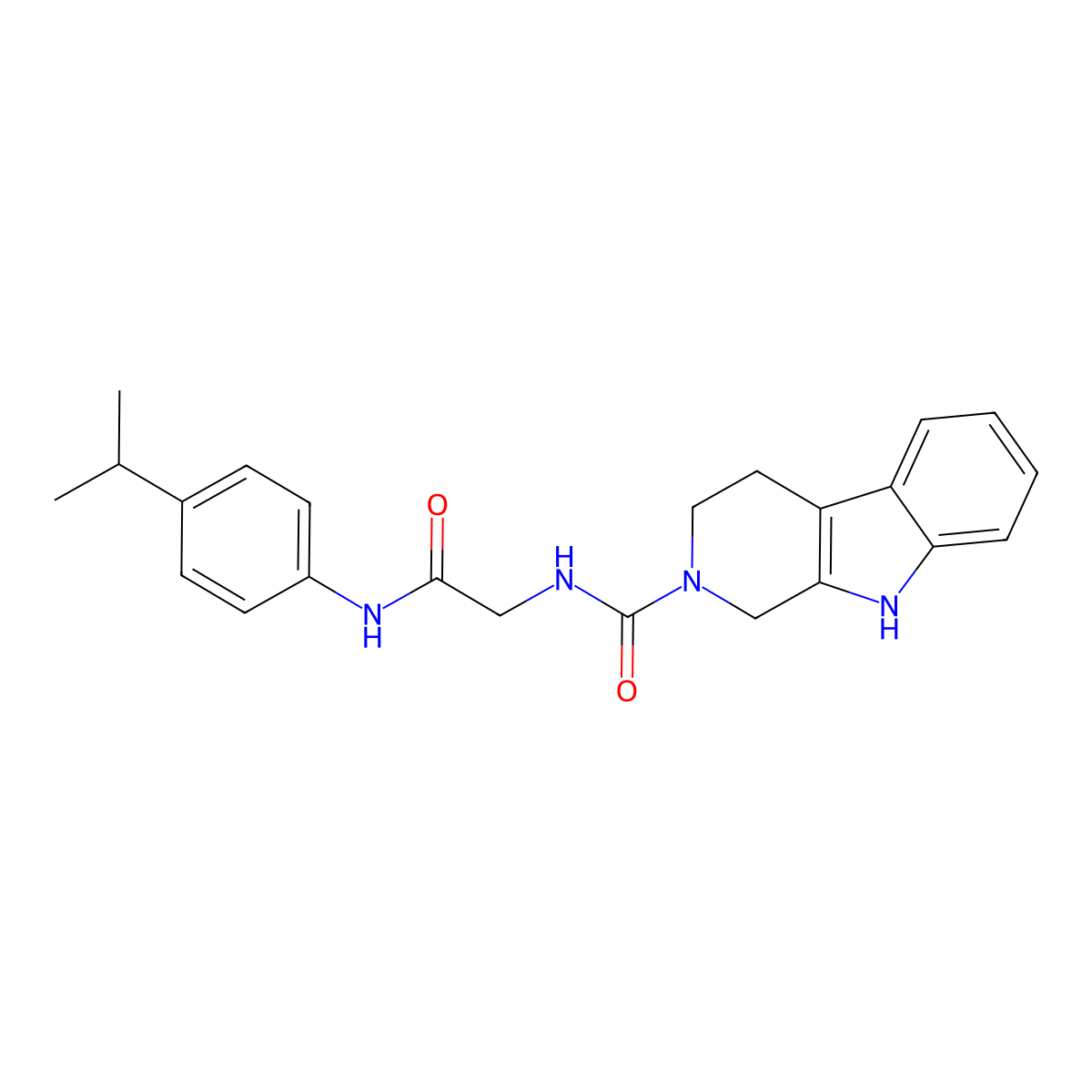 N-(2-oxo-2-{[4-(propan-2-yl)phenyl]amino}ethyl)-1,3,4,9-tetrahydro-2H-beta-carboline-2-carboxamide molecular structure, CAS 1010923-18-8