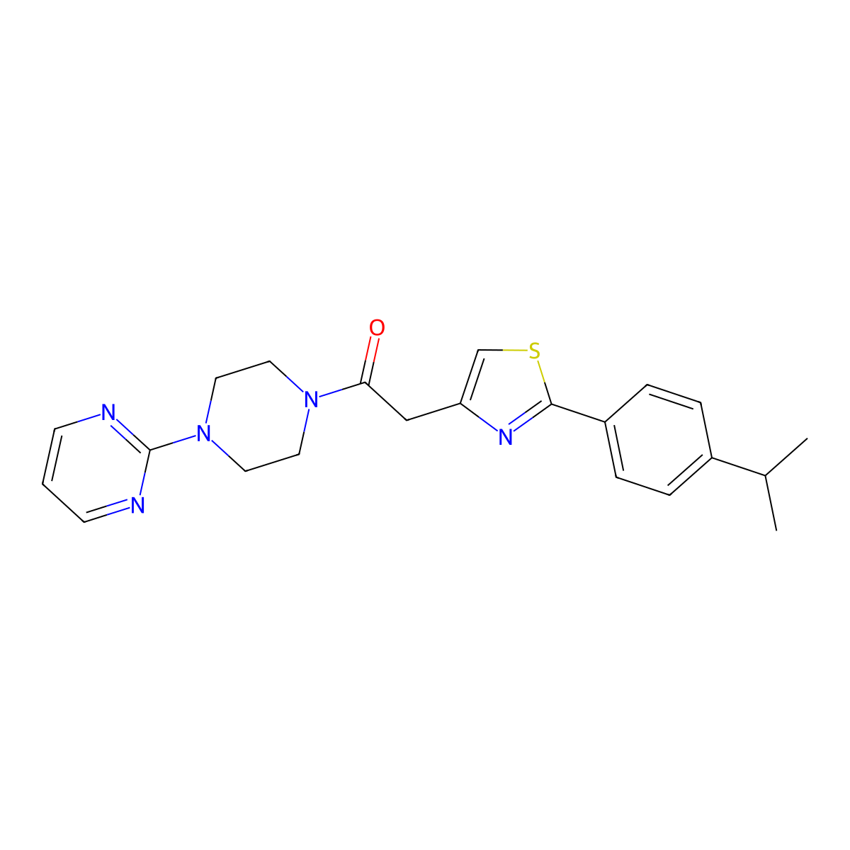 2-[2-(4-Isopropylphenyl)-1,3-thiazol-4-yl]-1-[4-(2-pyrimidinyl)piperazino]-1-ethanone molecular structure, CAS 1010923-20-2