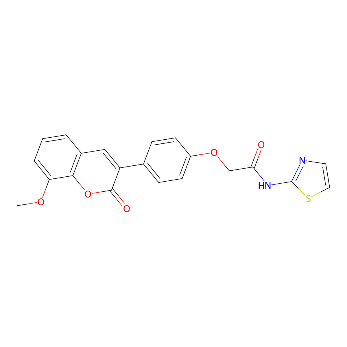 2-[4-(8-methoxy-2-oxo-2H-chromen-3-yl)phenoxy]-N-(1,3-thiazol-2-yl)acetamide molecular structure, CAS 1010923-37-1