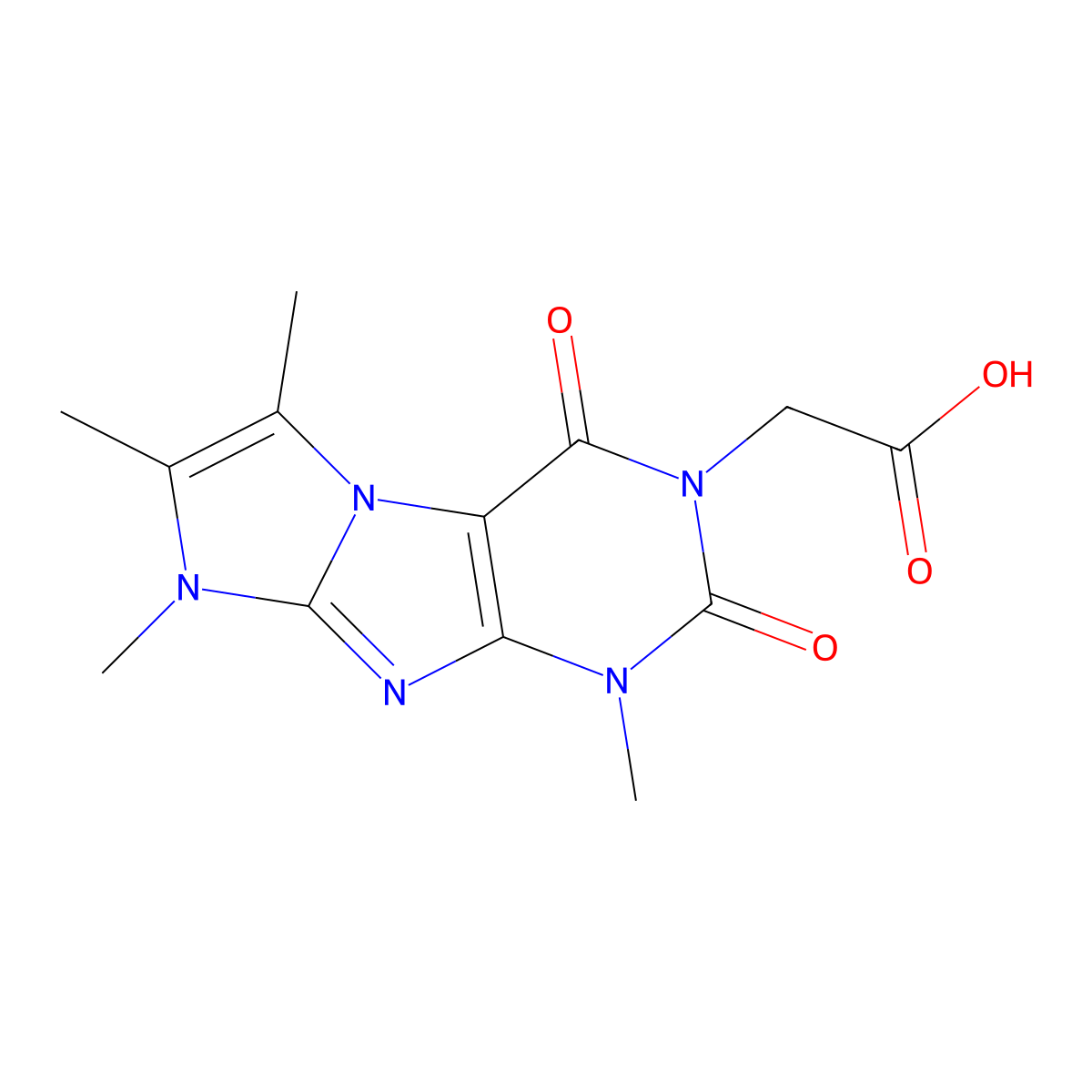 (1,6,7,8-tetramethyl-2,4-dioxo-1,2,4,8-tetrahydro-3H-imidazo[2,1-f]purin-3-yl)acetic acid molecular structure, CAS 1010923-39-3