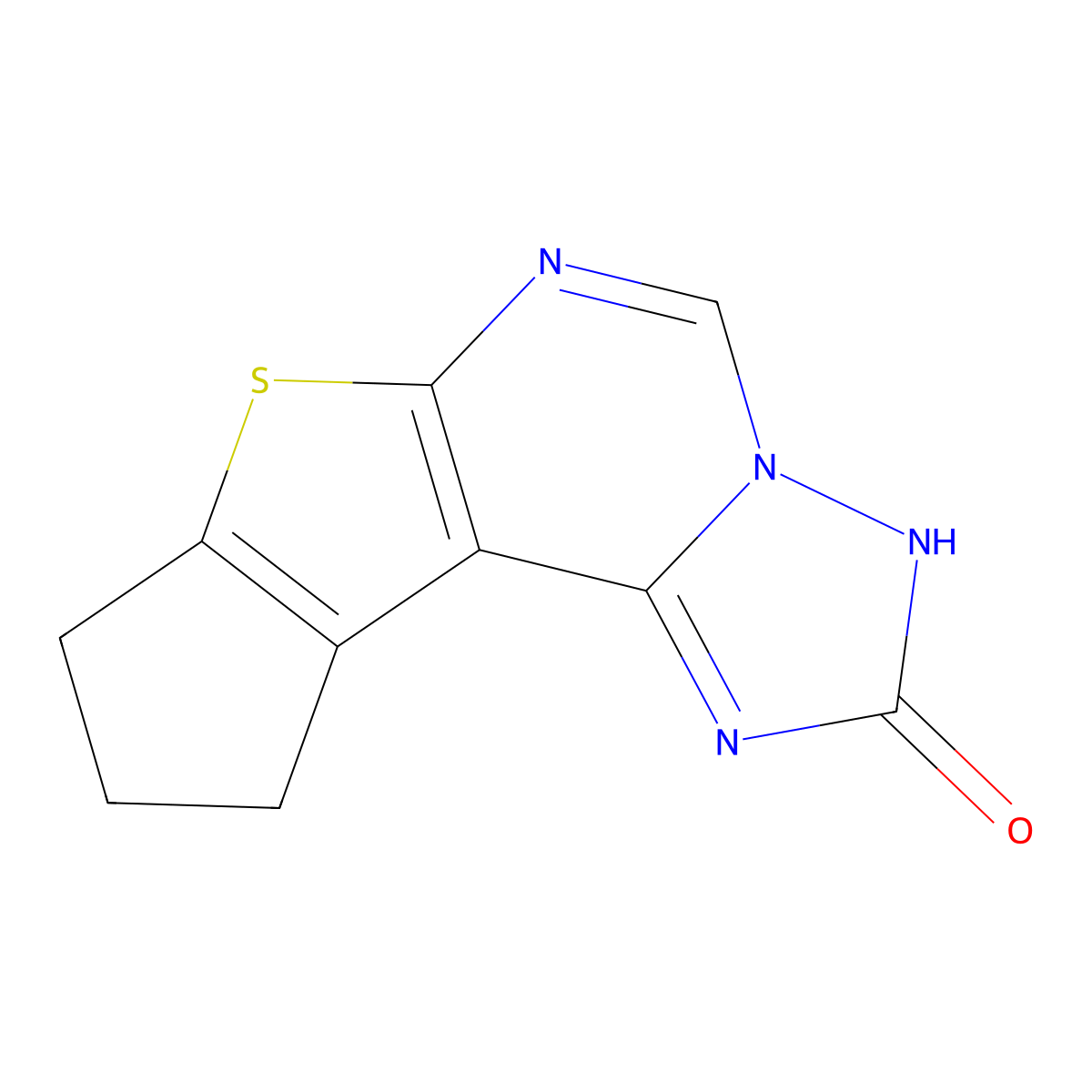 9,10-dihydro-8H-cyclopenta[4,5]thieno[3,2-e][1,2,4]triazolo[1,5-c]pyrimidin-2-ol molecular structure, CAS 1010923-40-6