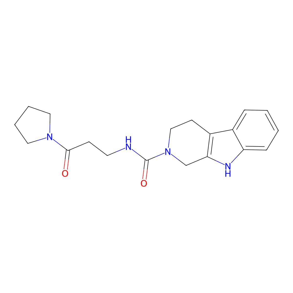 N-[3-oxo-3-(pyrrolidin-1-yl)propyl]-1,3,4,9-tetrahydro-2H-beta-carboline-2-carboxamide molecular structure, CAS 1010923-59-7
