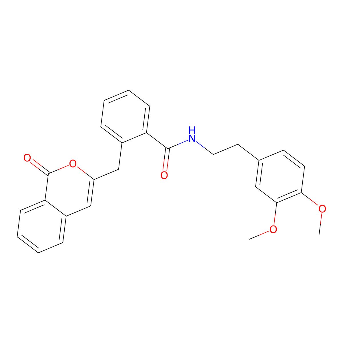 N~1~-(3,4-dimethoxyphenethyl)-2-[(1-oxo-1H-isochromen-3-yl)methyl]benzamide molecular structure, CAS 1010923-91-7