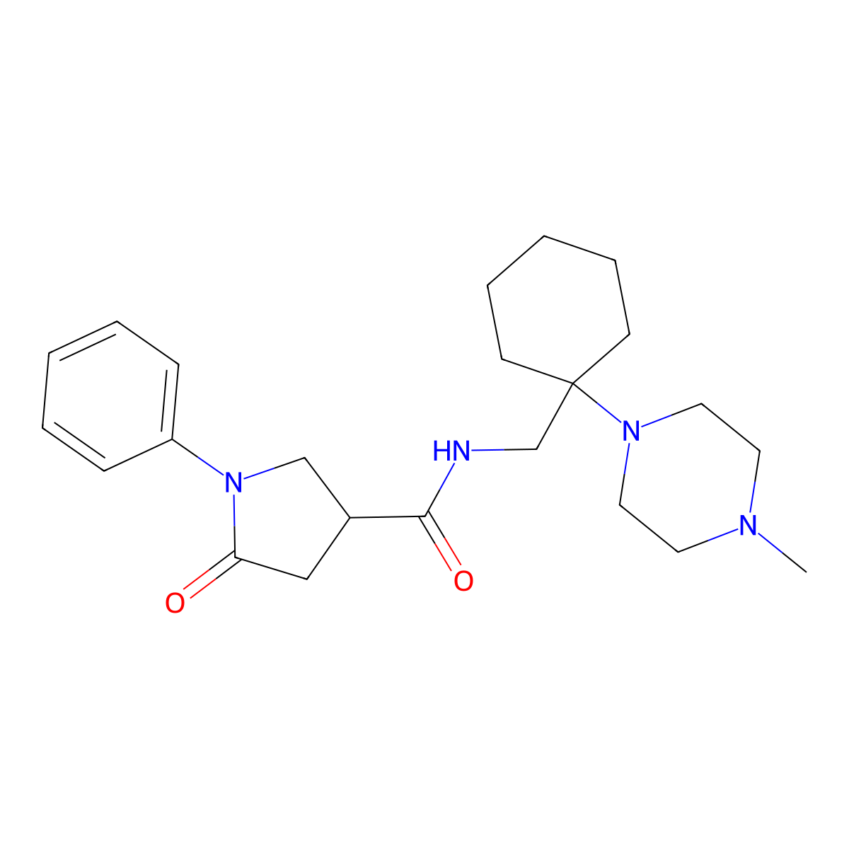 N-{[1-(4-methylpiperazin-1-yl)cyclohexyl]methyl}-5-oxo-1-phenylpyrrolidine-3-carboxamide molecular structure, CAS 1010923-93-9