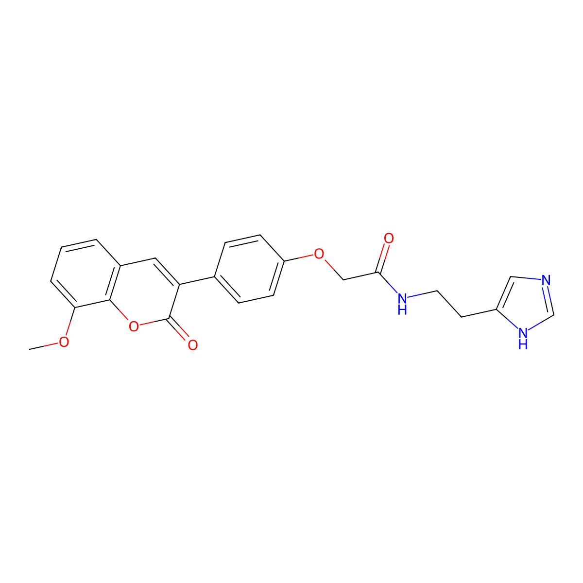 N-[2-(1H-imidazol-4-yl)ethyl]-2-[4-(8-methoxy-2-oxo-2H-chromen-3-yl)phenoxy]acetamide molecular structure, CAS 1010923-95-1