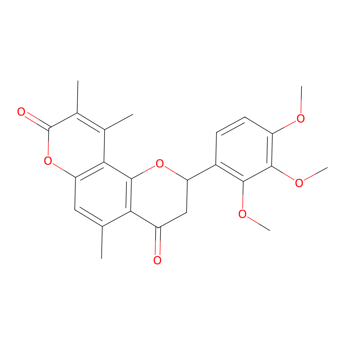 5,9,10-trimethyl-2-(2,3,4-trimethoxyphenyl)-2,3-dihydro-4H,8H-pyrano[2,3-f]chromene-4,8-dione molecular structure, CAS 1010924-02-3
